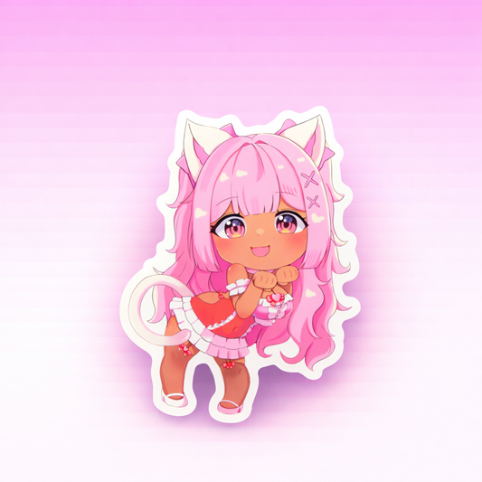 Pretti Kittie Large 4" Chibi Sticker