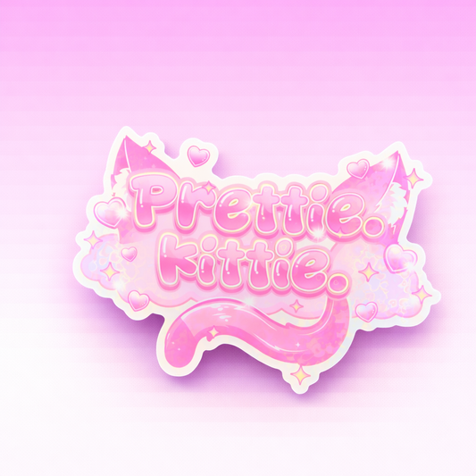 Pretti Kittie 4" Holographic Logo Sticker