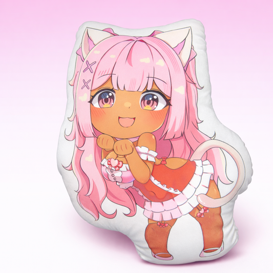 Pretti Kittie Waifu Chibi Throw Pillow